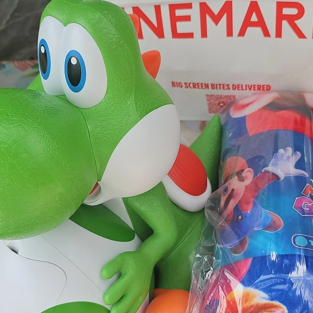 Super Mario Galaxy Movie Yoshi Popcorn Bucket & Mario Galaxy Throw Blanket